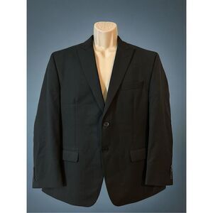 Michael Strahan Collection Dual Vents Wool Blend Black Striped Blazer Jacket 42S